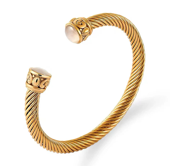 David Cuff Gold Enamel Bangle